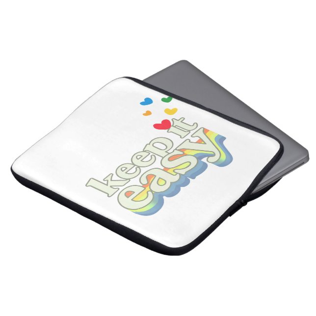 Houd het gemakkelijk Retro Pride typografie ontwer Laptop Sleeve (Voorkant top)