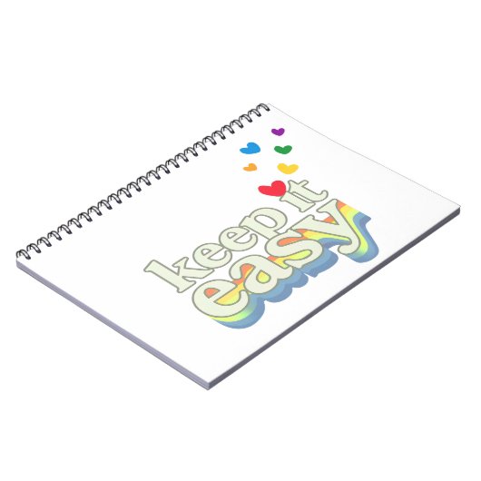 Houd het gemakkelijk Retro Pride typografie ontwer Notitieboek (Linkerzijde)