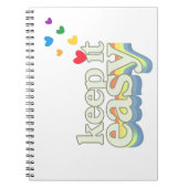 Houd het gemakkelijk Retro Pride typografie ontwer Notitieboek (Voorkant)