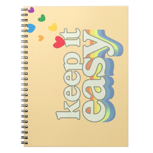 Houd het gemakkelijk retro Pride-typografie ontwer Notitieboek (Voorkant)
