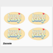 Houd het gemakkelijk Retro Pride typografie ontwer Ovale Sticker (Vel)