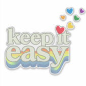 Houd het gemakkelijk retro Pride-typografie ontwer Sticker (Voorkant)