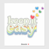 Houd het gemakkelijk retro Pride-typografie ontwer Sticker (Vel)