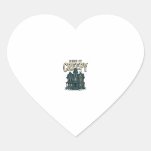 Houd het griezelig vintage spookhuis Halloween ont Hart Sticker