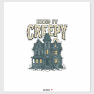 Houd het griezelig vintage spookhuis Halloween ont Sticker