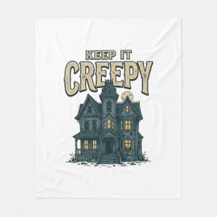 Houd het griezelige vintage spookhuis Halloween De Fleece Deken