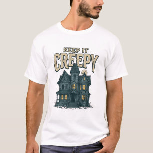 Houd het griezelige vintage spookhuis Halloween De T-shirt