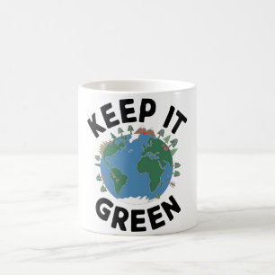 Houd het groen - Natuur & Earth Illustration Koffiemok
