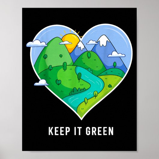 Houd het groen, red de aarde, idee voor aardse dag poster (Voorkant)
