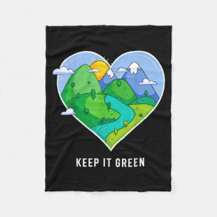 Houd het groen, red de planeet aarde dag 2026 idee fleece deken