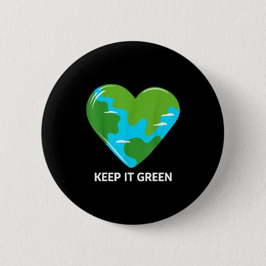 Houd het groen, red de planeet aarde dag ronde button 5,7 cm (Voorkant)