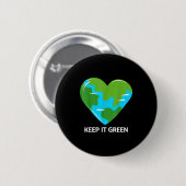 Houd het groen, red de planeet aarde dag ronde button 5,7 cm (Voorkant /achterkant)