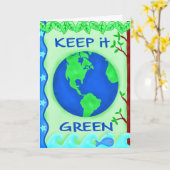 Houd het het Groene Wenskaart van de Dag van de Kaart (Gele Bloem)