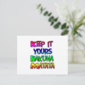 Houd het Jouw Hakuna Matata Kunstprint Briefkaart (Staand voorkant)