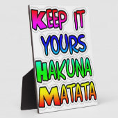 Houd het Jouw Hakuna Matata Kunstprint Fotoplaat (Zijkant)