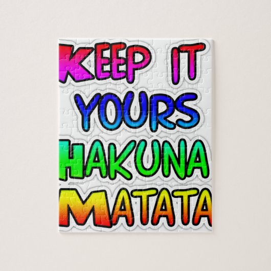 Houd het Jouw Hakuna Matata Kunstprint Legpuzzel (Verticaal)