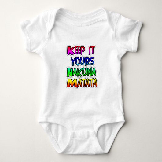 Houd het Jouw Hakuna Matata Kunstprint Romper (Voorkant)