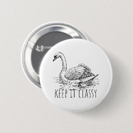 Houd het Klasse Elegante Zwaan Ronde Button 5,7 Cm