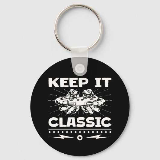 Houd het Klassiek Retro Gamecontroller Videospel Sleutelhanger (Voorkant)