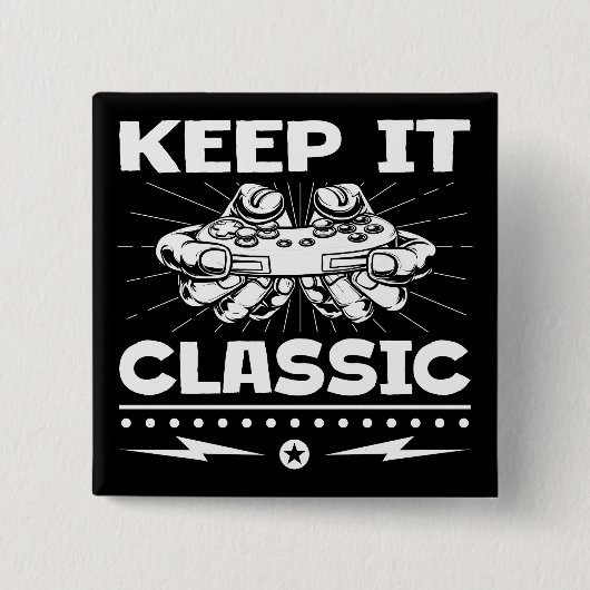 Houd het Klassiek Retro Gamecontroller Videospel Vierkante Button 5,1 Cm (Voorkant)