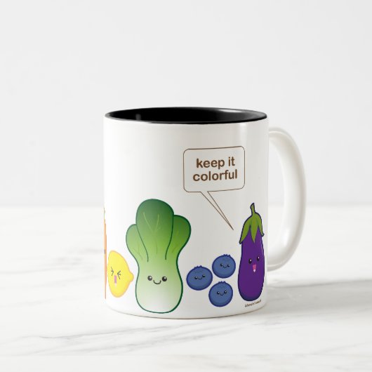 Houd het kleurrijk (eenvoudig ontwerp) tweekleurige koffiemok (Voorkant rechts)