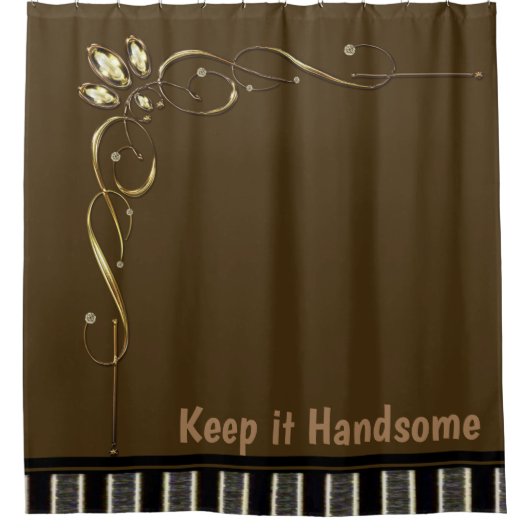 Houd het knappe douchegordijn bruin (Voorkant)