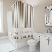 Houd het Knappe Douchegordijn Bruine Streep (In situ)