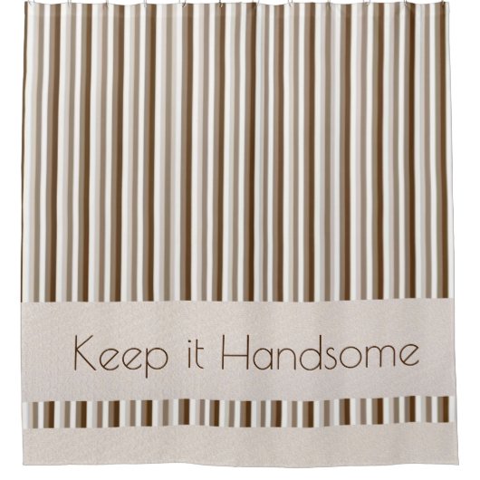 Houd het Knappe Douchegordijn Bruine Streep (Voorkant)