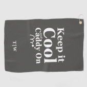 Houd het koel en caddy op golfclub naam eigen naam golfhanddoek (Horizontaal)