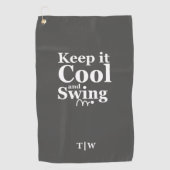 Houd het koel en Swing Golf Theme Golfhanddoek (Voorkant)