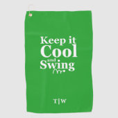Houd het koel en Swing Golf Theme Golfhanddoek (Voorkant)