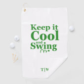 Houd het koel en Swing Golf Theme Golfhanddoek (Insitu)