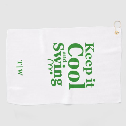 Houd het koel en Swing Golf Theme Golfhanddoek (Horizontaal)