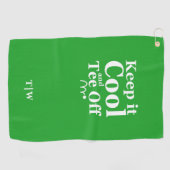 Houd het koel en T-shirt af van Initialen Golfhanddoek (Horizontaal)