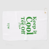 Houd het koel en T-shirt af van Initialen Golfhanddoek (Horizontaal)