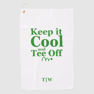 Houd het koel en T-shirt af van Initialen Golfhanddoek