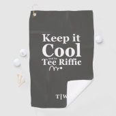 Houd het koel en wees T-shirt Riffic Initialen Golfhanddoek (Insitu)