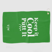Houd het koel en zet het Initialen Golfhanddoek (Horizontaal)