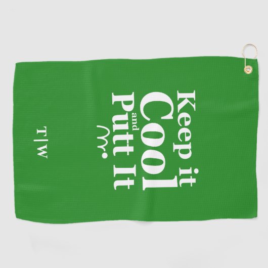 Houd het koel en zet het Initialen Golfhanddoek (Horizontaal)