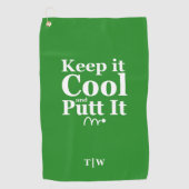 Houd het koel en zet het Initialen Golfhanddoek (Voorkant)
