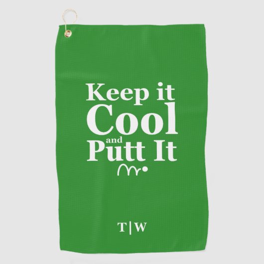 Houd het koel en zet het Initialen Golfhanddoek (Voorkant)