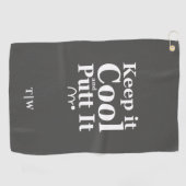 Houd het koel en zet het Initialen Golfhanddoek (Horizontaal)