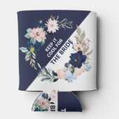 Houd het koel voor Bruid- Marine bloemen bloeien Blikjeskoeler (Achterkant)