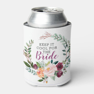 Houd het koel voor de bruid- Floral krans lijst Blikjeskoeler