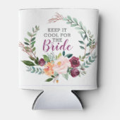 Houd het koel voor de bruid- Floral krans lijst Blikjeskoeler (Voorkant)