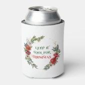 Houd het koel voor Kerstmis - Typografie & Wreated Blikjeskoeler (Blikje Voorkant)