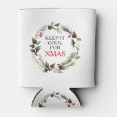 Houd het koel voor Xmas - Floral Wreated lijst Blikjeskoeler (Voorkant)
