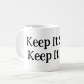 Houd het langzaam, houd het echt koffiemok (Voorkant links)