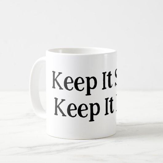 Houd het langzaam, houd het echt koffiemok (Voorkant links)