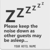 Houd het lawaai naar beneden. Gasten slapen Sticker (Voorkant)